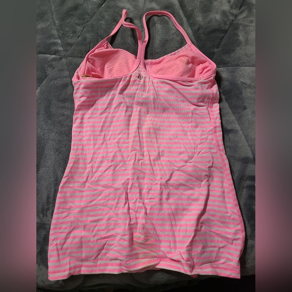 Pink and white striped Lululemon Top - Picture 2 of 2